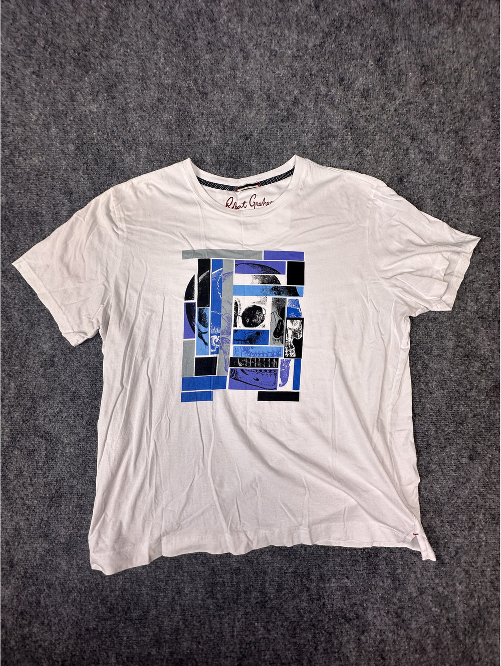 Robert Graham Men's White Graphic Skull Print T-Shirt 2XL